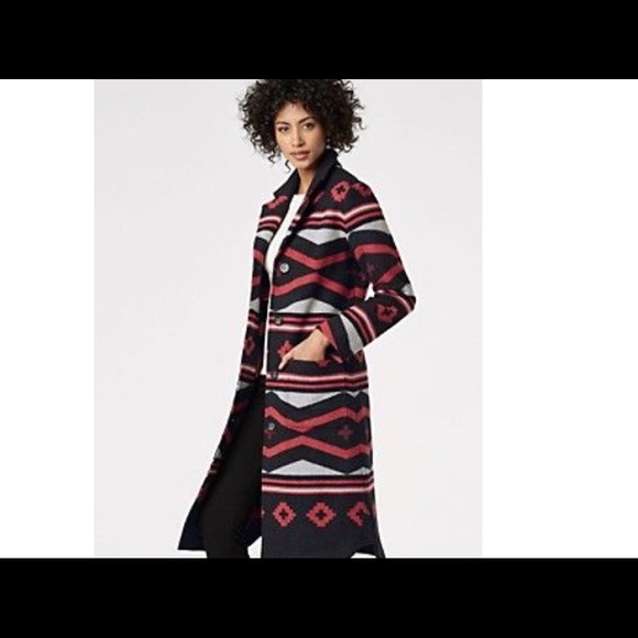 Pendleton Saddle Mountain Wool Blanket Long Coat. - Picture 4 of 4
